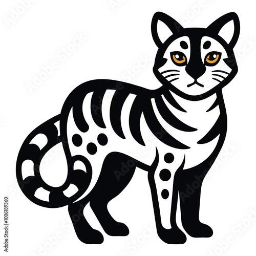 Solid color Ocelot animal vector design