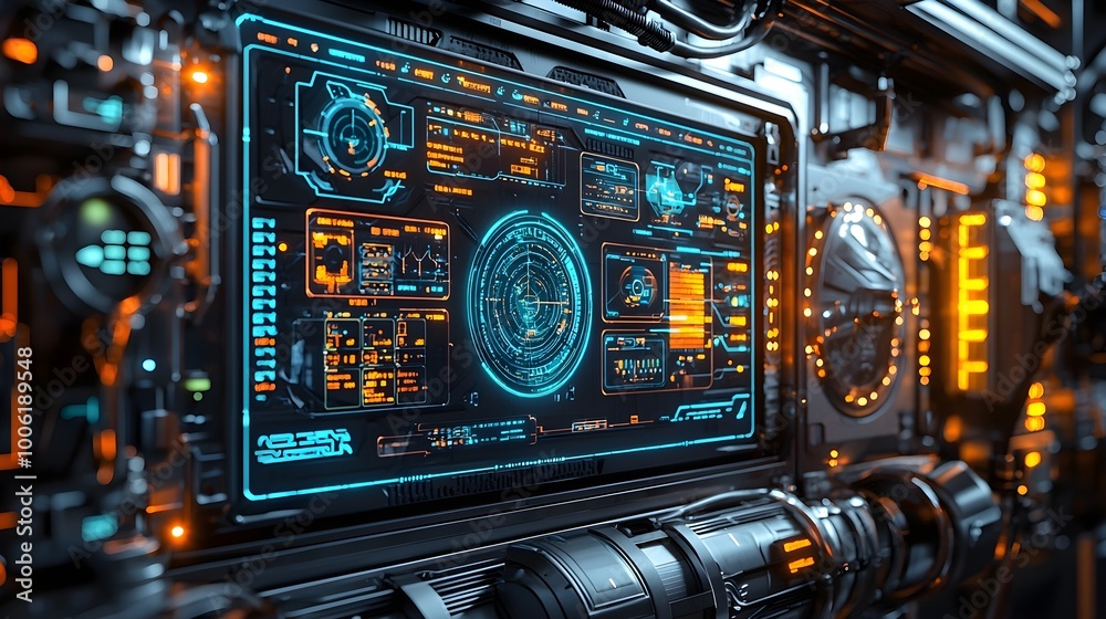 Futuristic Control Panel Interface Futuristic Control Panel Interface