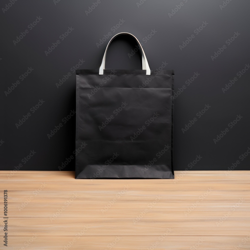 Black paper gift bag mockup Black paper gift bag mockup