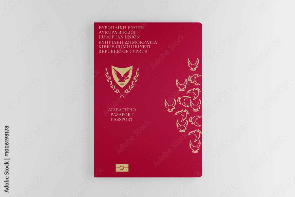Cyprus passport isolated on white background Cyprus passport isolated on white background