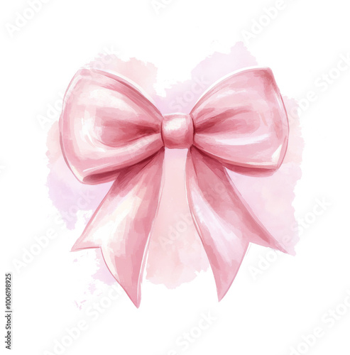 A delicate pink bow against a soft pastel background, perfect for gifting or ...