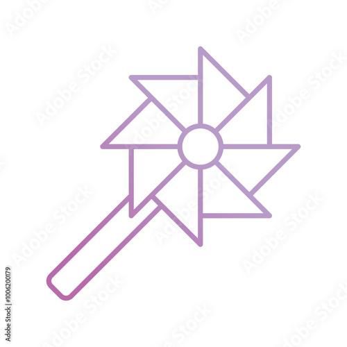 pinwheel gradient icon with white background vector stock illustration