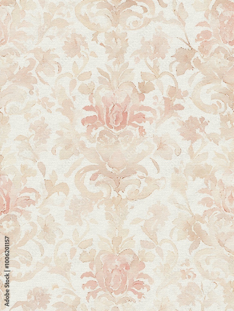 Aged Distressed Paper Texture with Damask-Patterned Shapes Aged Distressed Paper Texture with Damask-Patterned Shapes