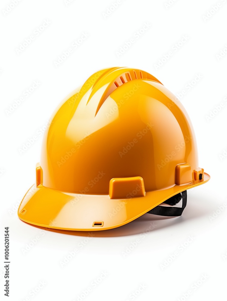 Yellow hard hat isolated on white background, Safety equipment. Generative ai Yellow hard hat isolated on white background, Safety equipment. Generative ai