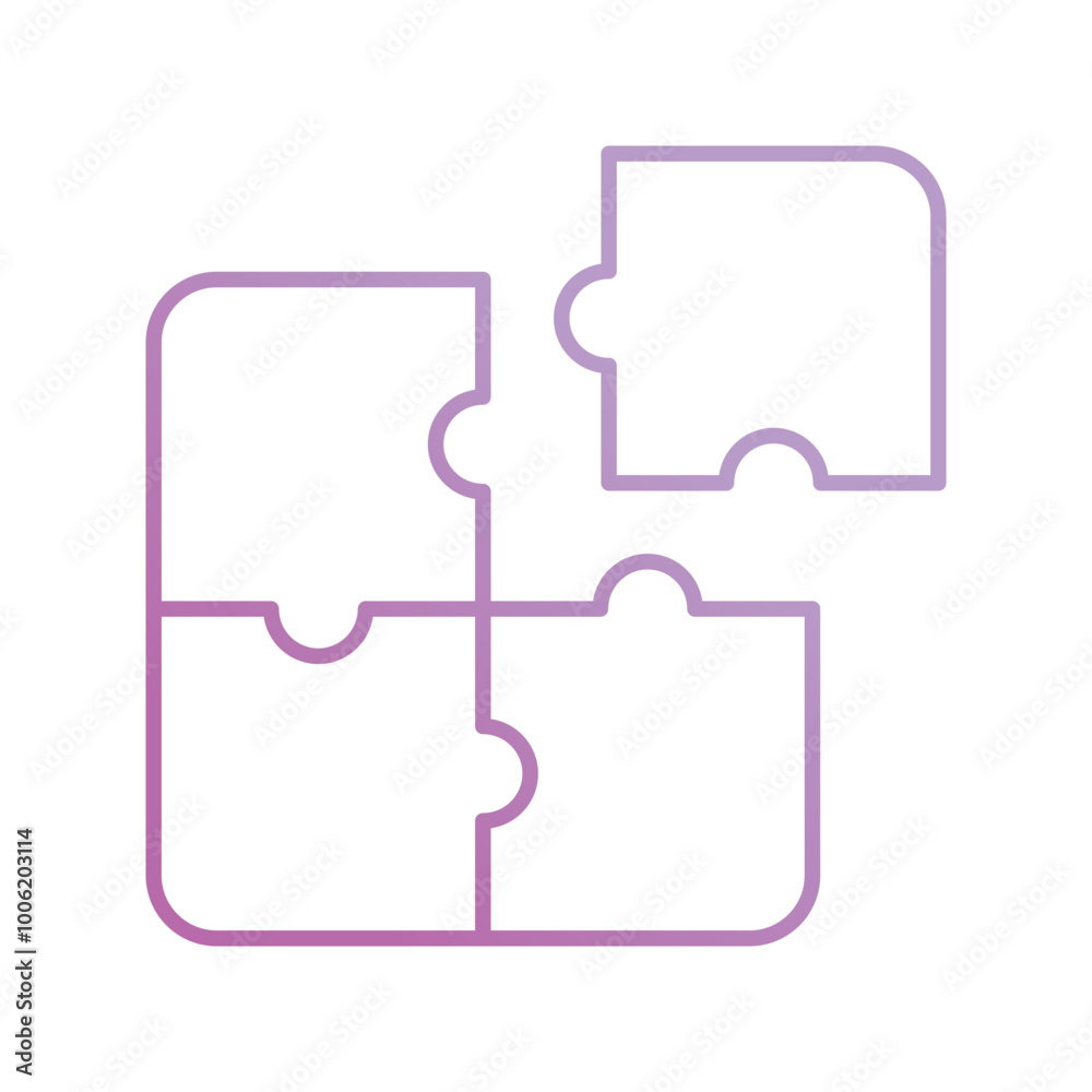 puzzle gradient icon with white background vector stock illustration puzzle gradient icon with white background vector stock illustration