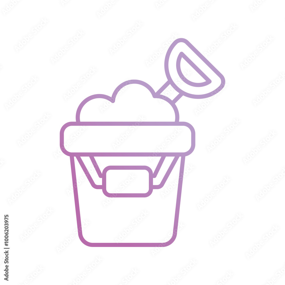 sand bucket gradient icon with white background vector stock illustration sand bucket gradient icon with white background vector stock illustration