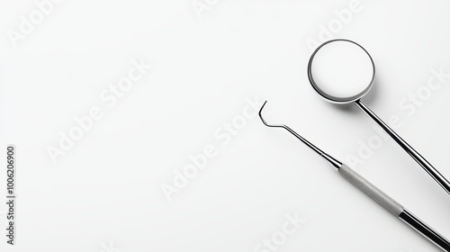 Dental tools on white isolated background.