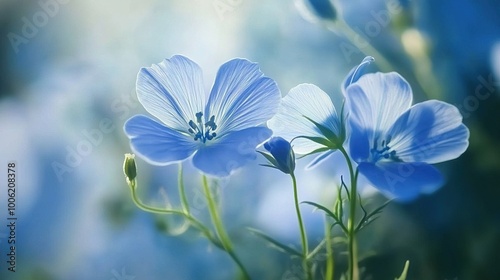 Delicate Blue Flowers in Soft Focus