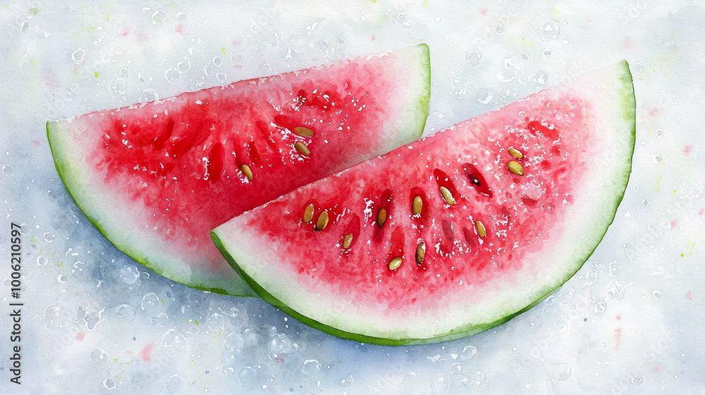 A refreshing slice of watermelon with shimmering gold seeds and rind, giving a playful twist to the classic summer fruit. A refreshing slice of watermelon with shimmering gold seeds and rind, giving a playful twist to the classic summer fruit.