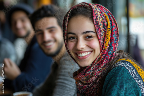 Happy Friends Socializing in a Café 