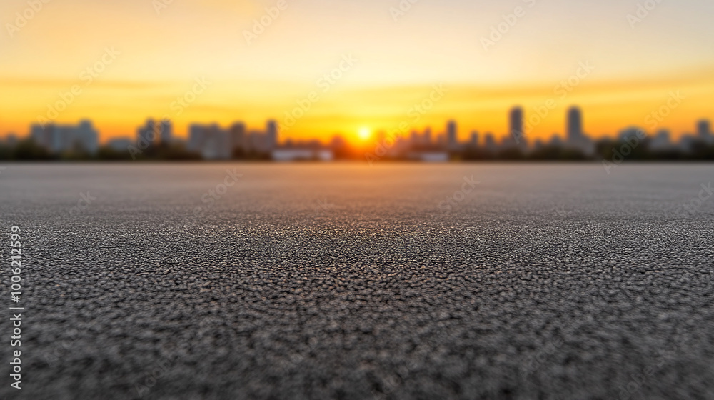 Cityscape. Setting sun. Photo from asphalt Cityscape. Setting sun. Photo from asphalt