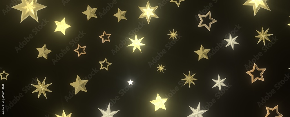 Cosmic Christmas Showers: Dynamic 3D Illustration of Descending Celestial Showers for the Holidays