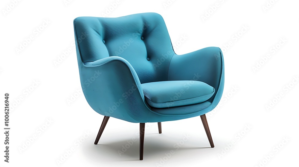 Modern textile blue chair isolated on white background Modern textile blue chair isolated on white background