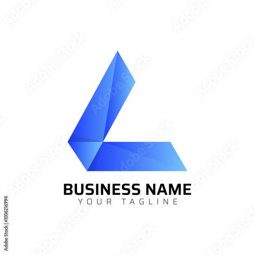 L abstract modern minimalist premium typography 3d colorful letter logo design template
