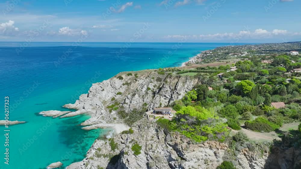 Capo Vaticano from a drone, Ricadi in Calabria, Italy, Europe Capo Vaticano from a drone, Ricadi in Calabria, Italy, Europe