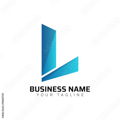 L abstract modern minimalist premium typography 3d colorful letter logo design template
