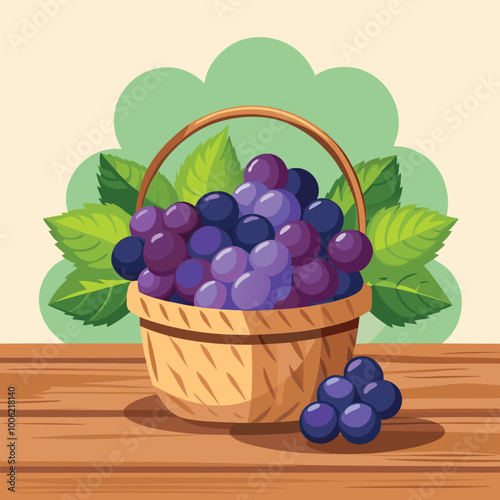 basket with grapes