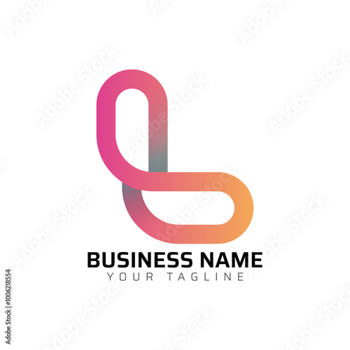 L abstract modern minimalist premium typography 3d colorful letter logo design template
