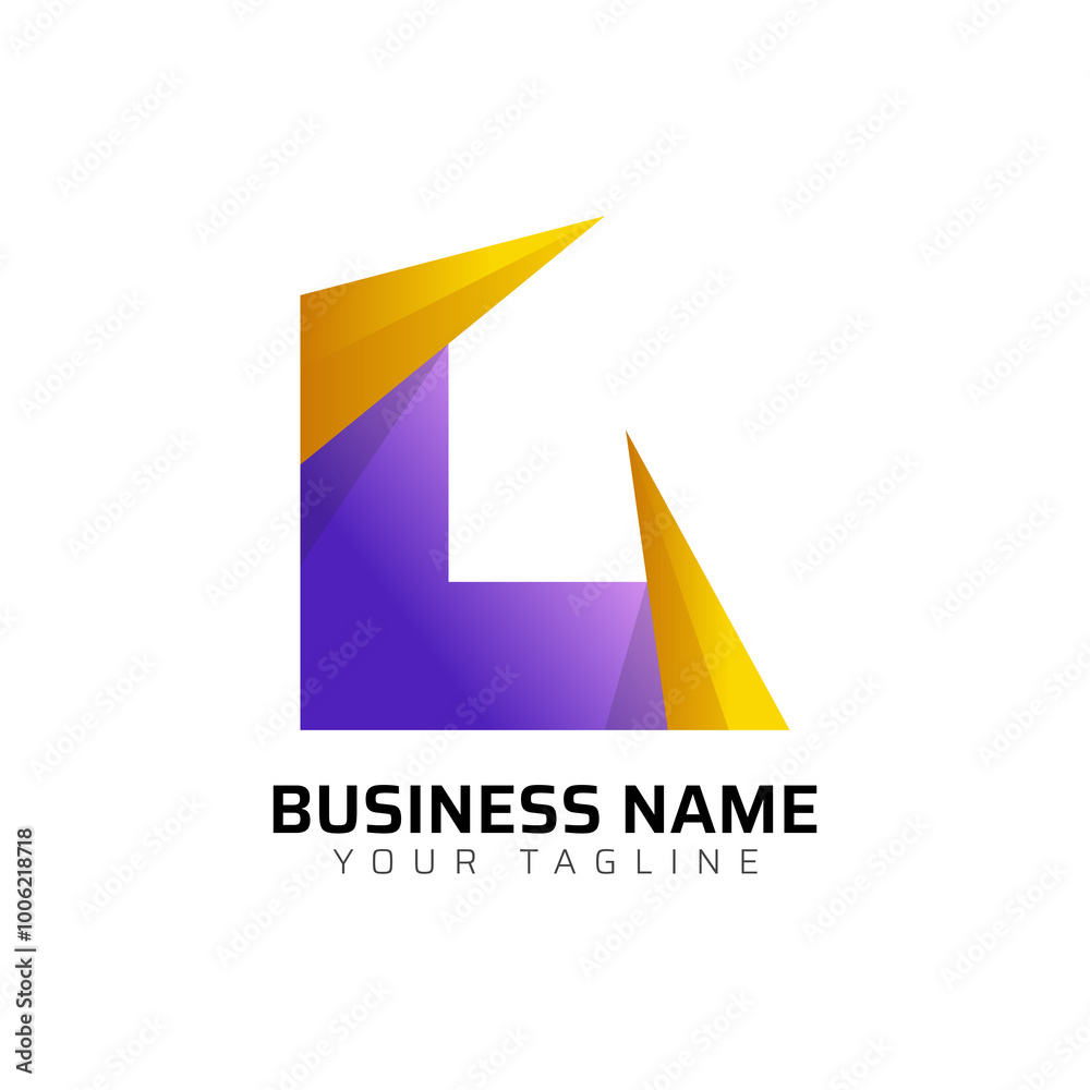 Obraz premium L abstract modern minimalist premium typography 3d colorful letter logo design template 