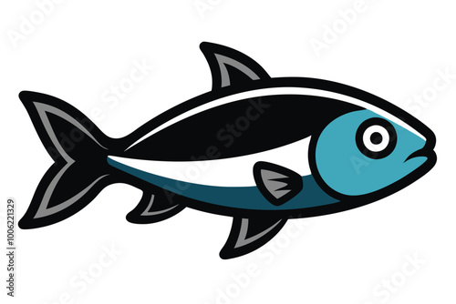 Solid color Oilfish swimming animal vector design