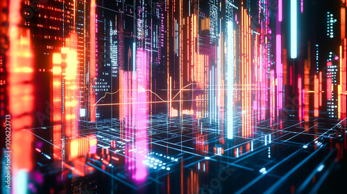 Wallpaper Mural Financial Data Visualization with Digital Charts Torontodigital.ca