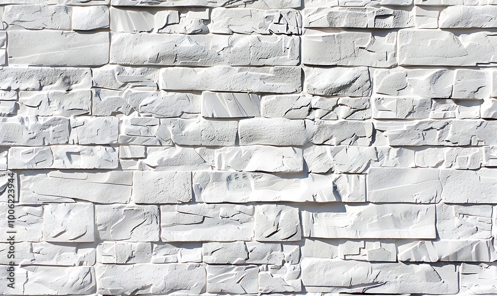 Fototapeta premium Modern white brick wall texture for background