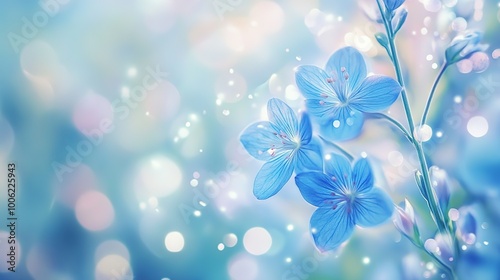 Soft Blue Flowers with a Dreamy Background