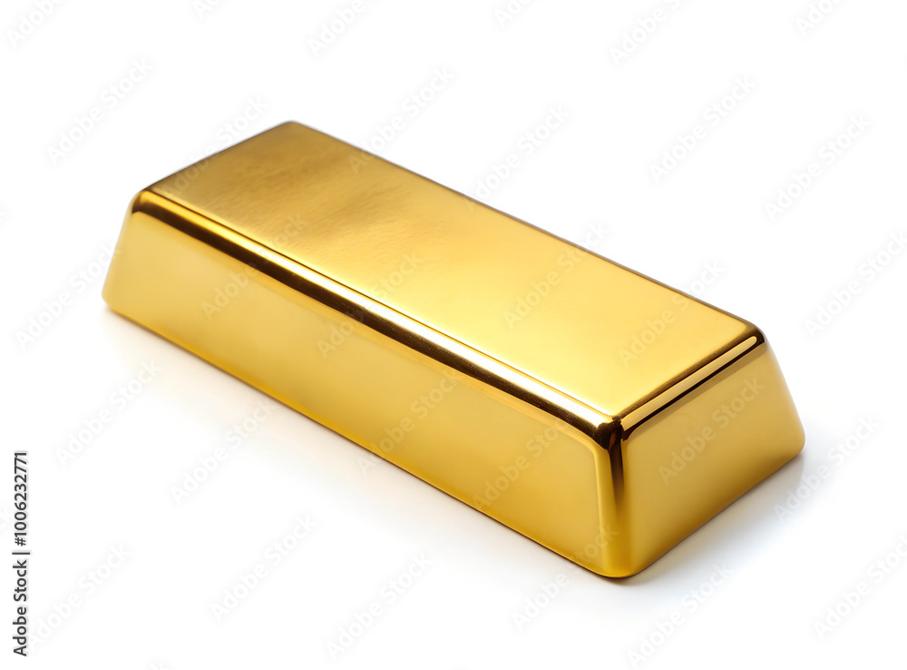 Gold bar isolated on a white background. Generative AI Gold bar isolated on a white background. Generative AI