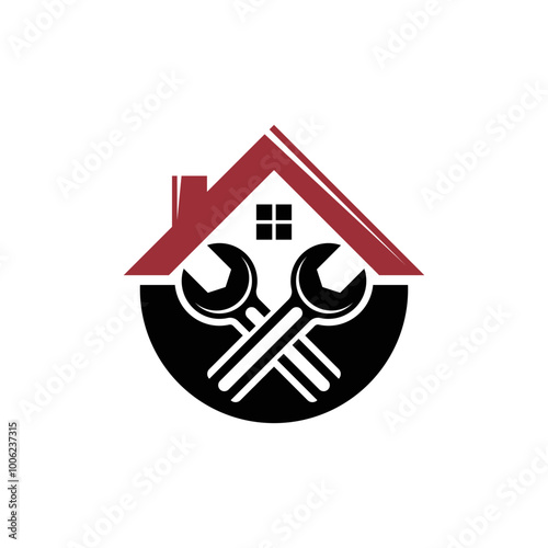 Wrench house logo design. 