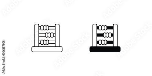 abacus set icon with white background vector stock illustration