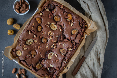 sweet home made chestnut brownies