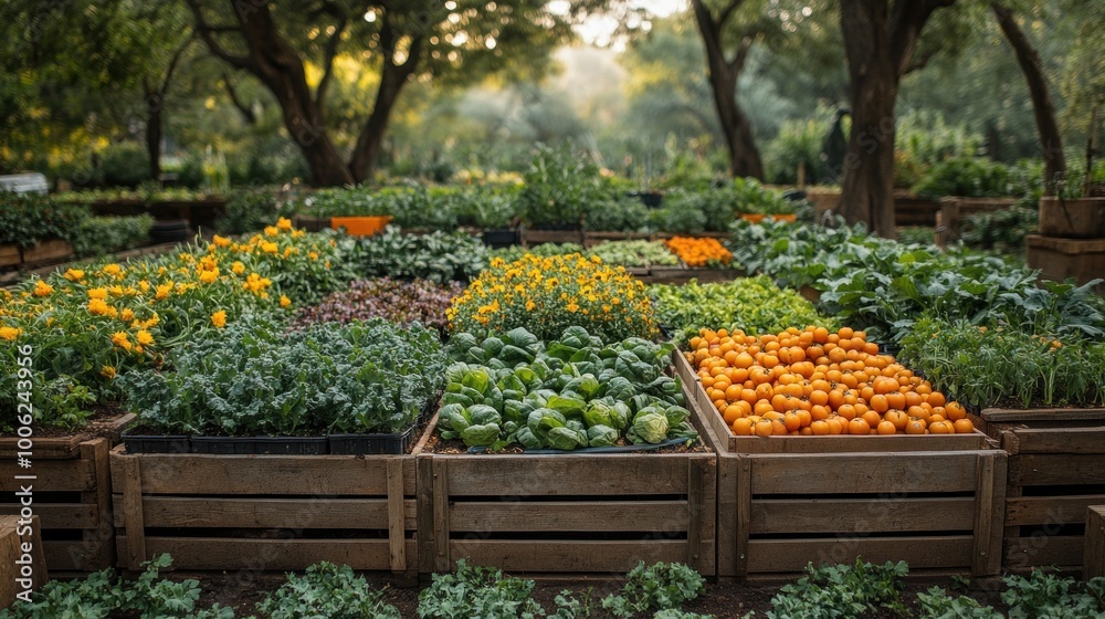 Fresh Produce in a Garden Setting Fresh Produce in a Garden Setting