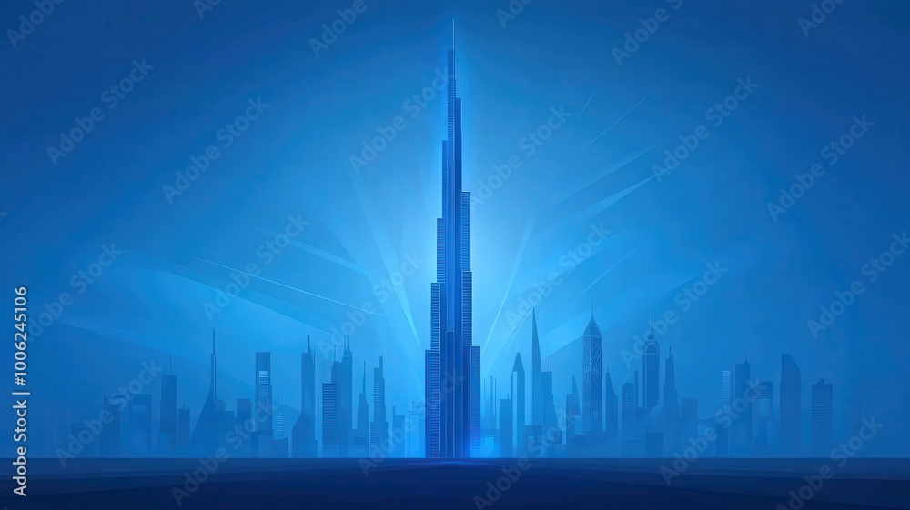 Fototapeta premium Ecofriendly Skyscraper Architecture Concept Design