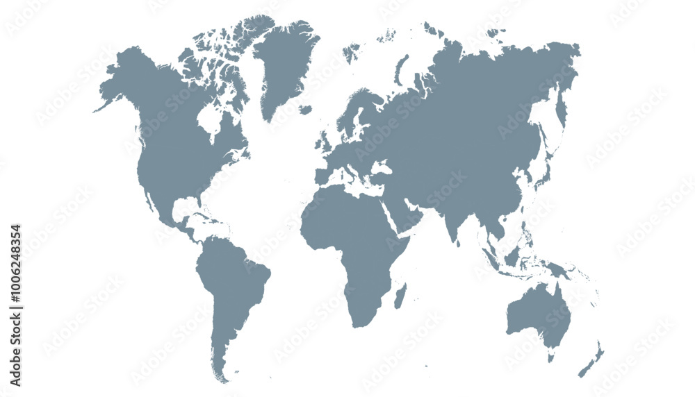 Fototapeta premium World map. Grey modern vector map. Silhouette map.