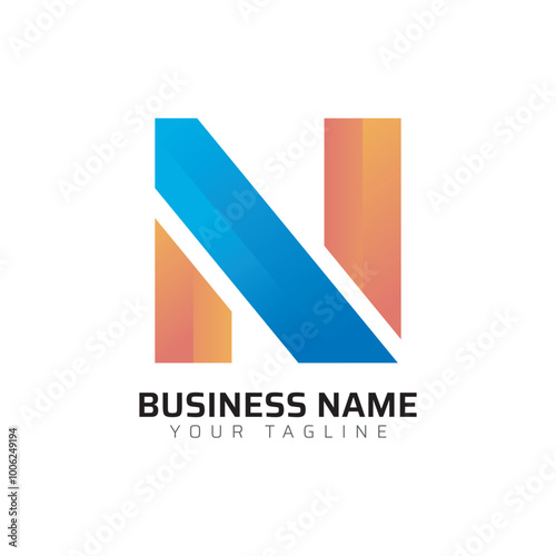 Free Download N abstract modern minimalist premium typography 3d colorful letter logo design template
 - GFXLoad