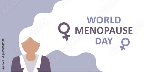 world menopause day concept with alarm clock vector illustration