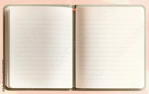 Notebook with Lines Green Cover Background