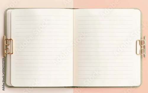 Notebook with Paper Clip Background