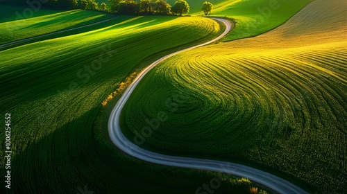 An aerail view of a beautiful meadow photo