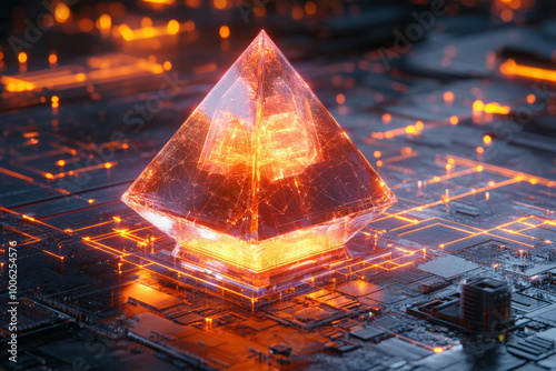 Futuristic Glowing Pyramid