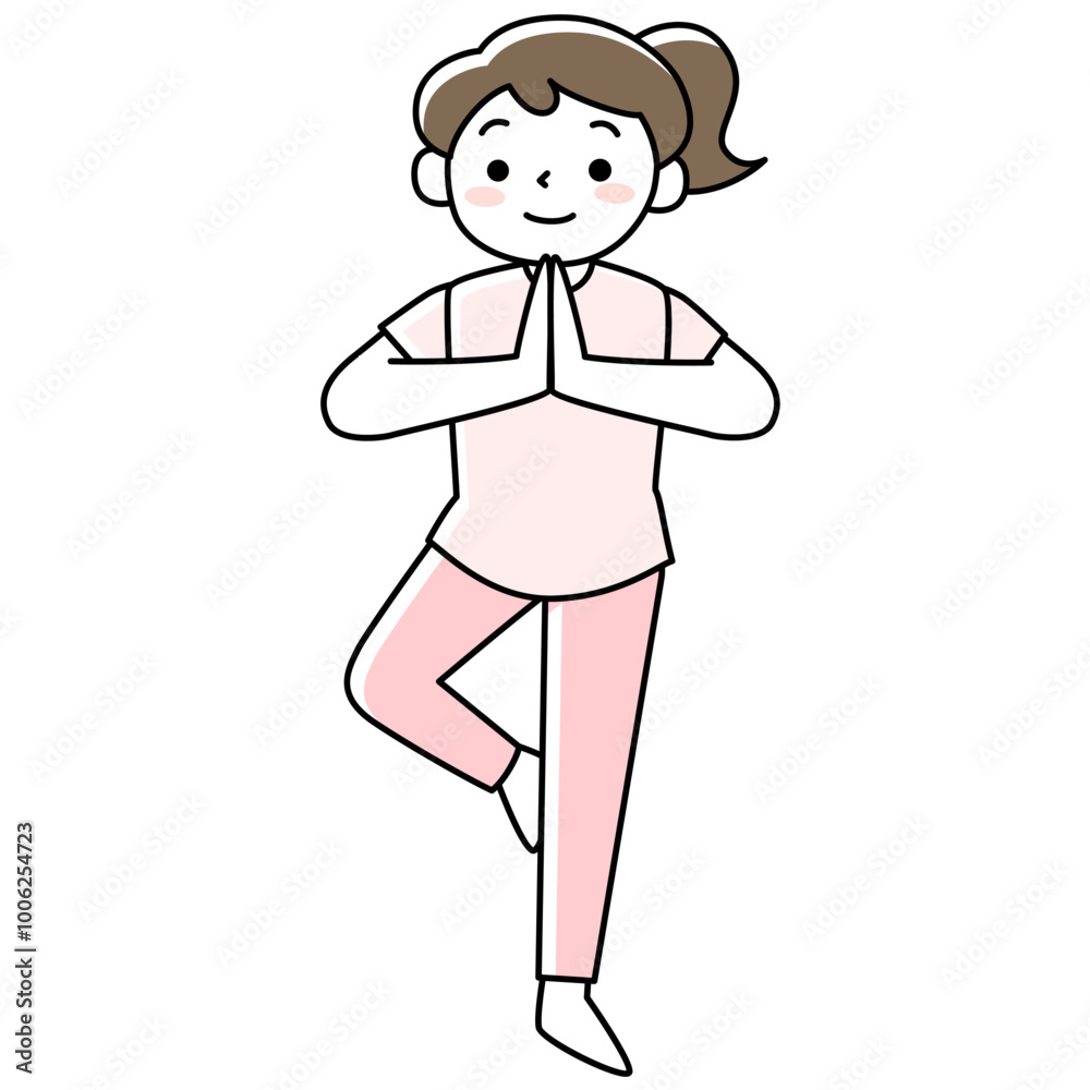 ヨガのポーズをする女性 ヨガのポーズをする女性