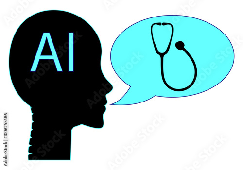 Icono de la IA en la medicina. Diagnóstico por IA