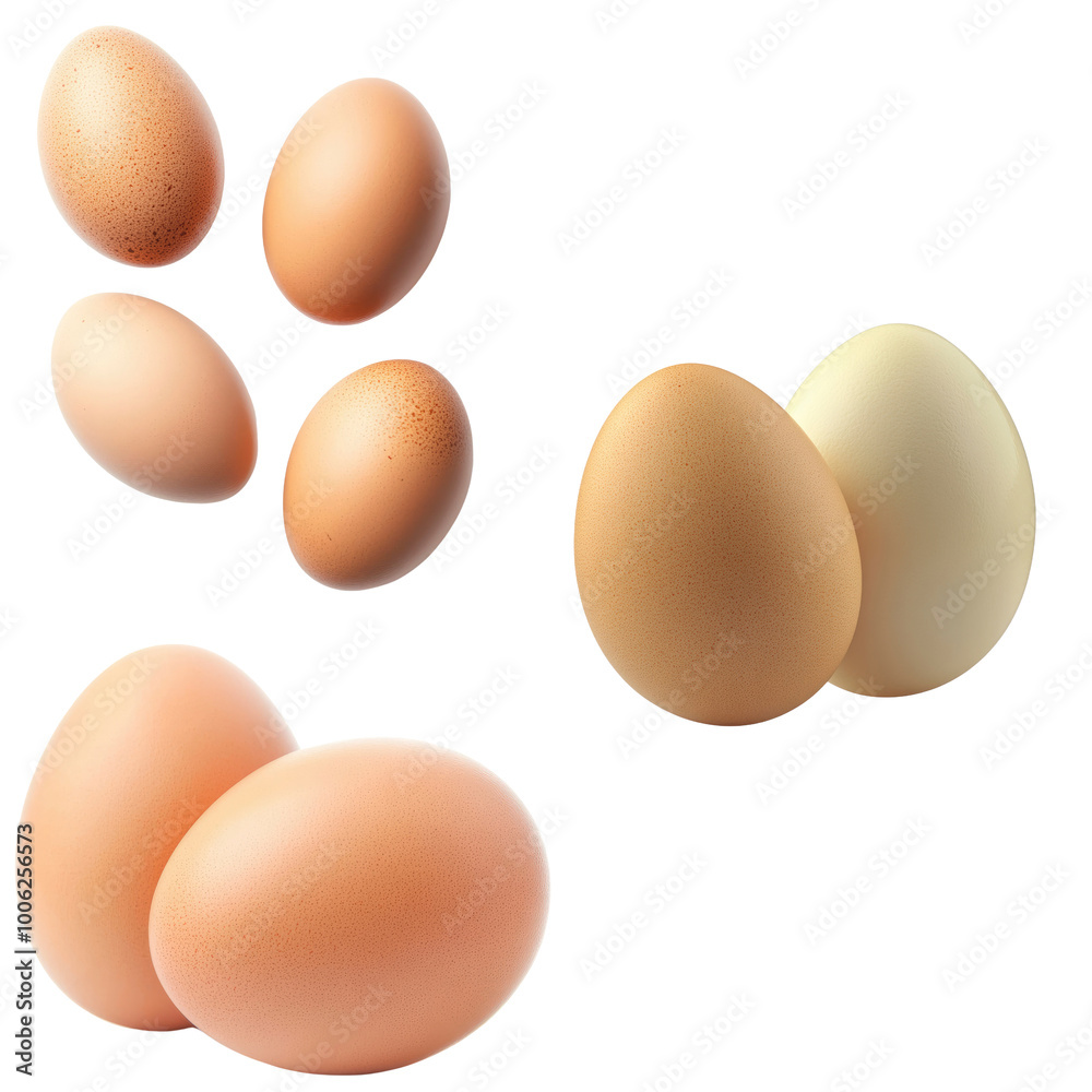 Fresh Brown Eggs Isolated on White Background Fresh Brown Eggs Isolated on White Background