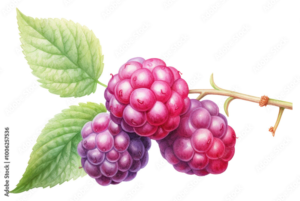 Fototapeta premium PNG Berry raspberry fruit plant.