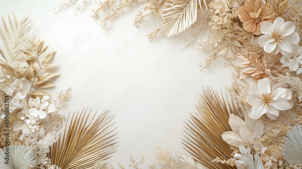 Dried Floral Arrangement on White Background Dried Floral Arrangement on White Background