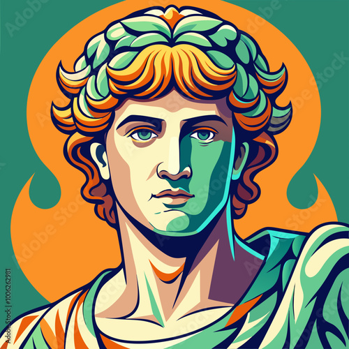 antique statue of david or apollo vector illustration