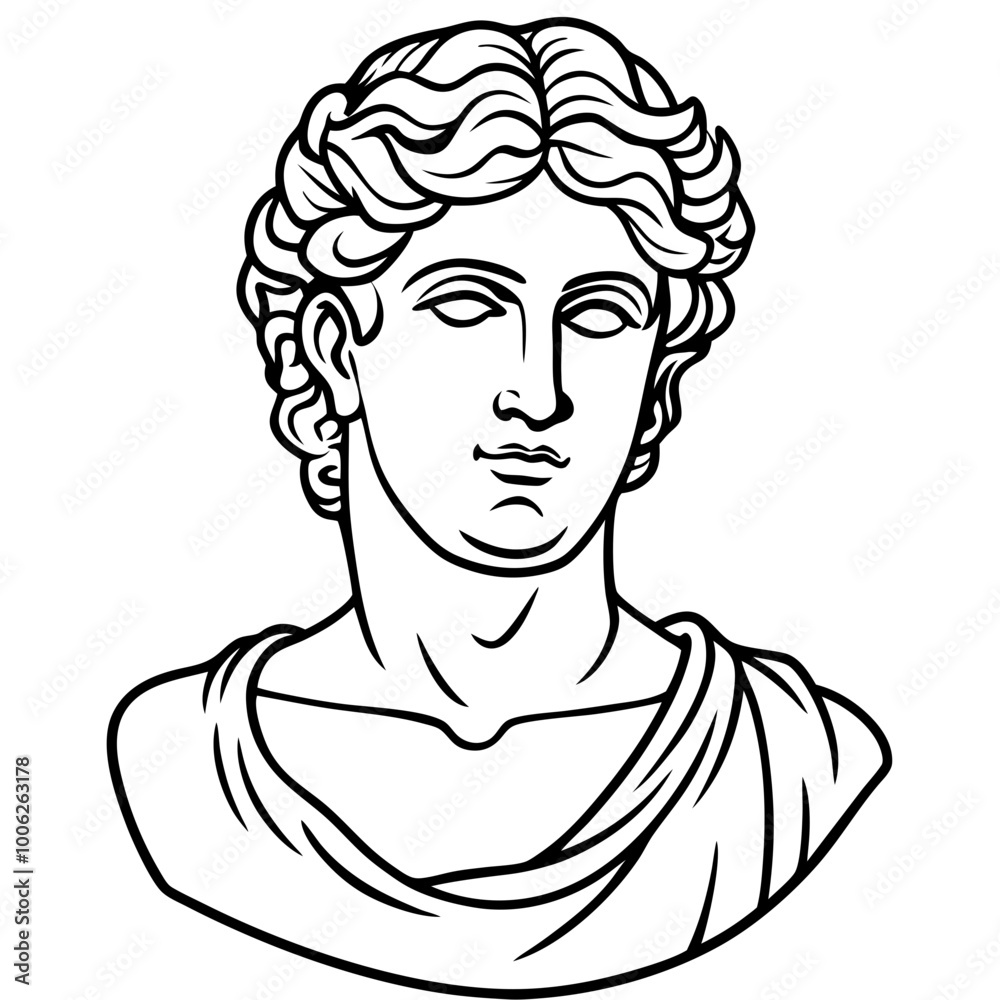antique statue of david or apollo vector illustration antique statue of david or apollo vector illustration