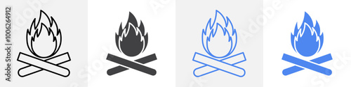 born fire icon vector set use for web