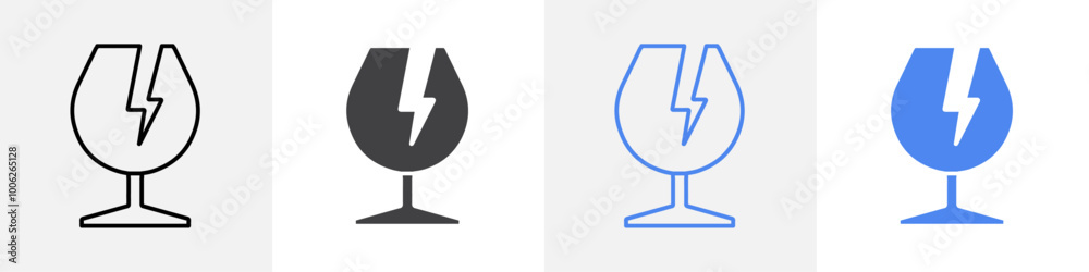 broken glass icon vector set use for web broken glass icon vector set use for web