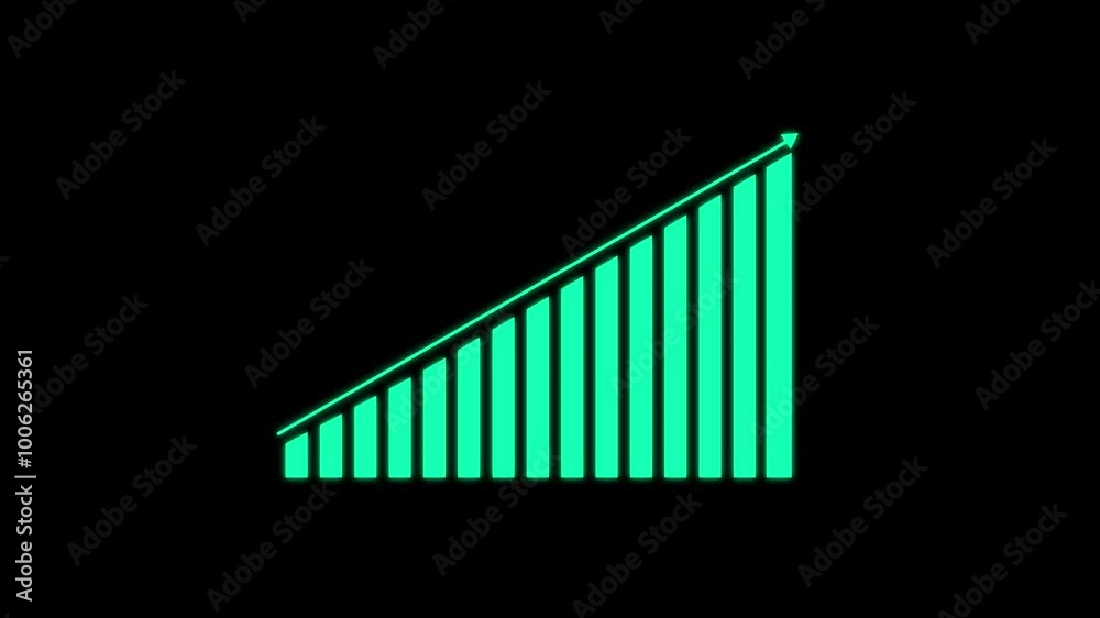 Animated Bar chart. Bar chart for growing business progress. Futuristic
